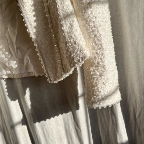 Women's Escada White Beaded Blazer - Picture 6 of 12